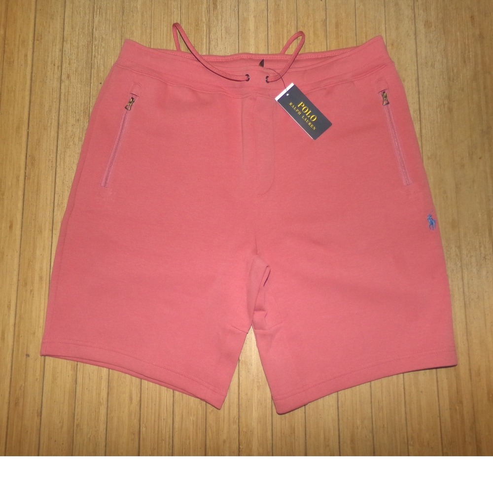 MENS POLO RALPH LAUREN 9" LRG LUXURY JERSEY SHORTS~RED~NWT